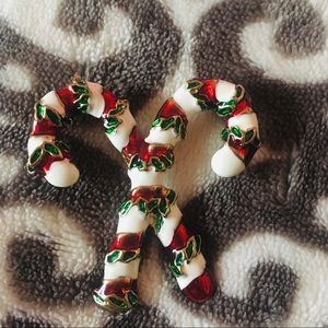 Christmas pin candy cane brooch